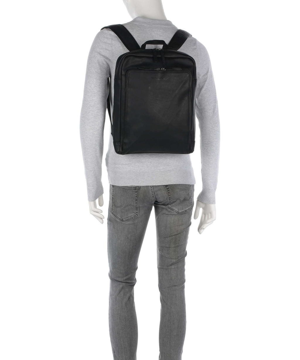 The Chesterfield Brand Cow Wax Pull Up Jasper Backpack black