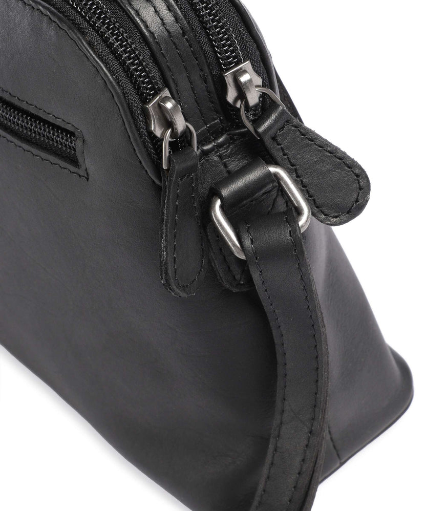 The Chesterfield Brand Cow Wax Pull Up Nebraska Crossbody bag black