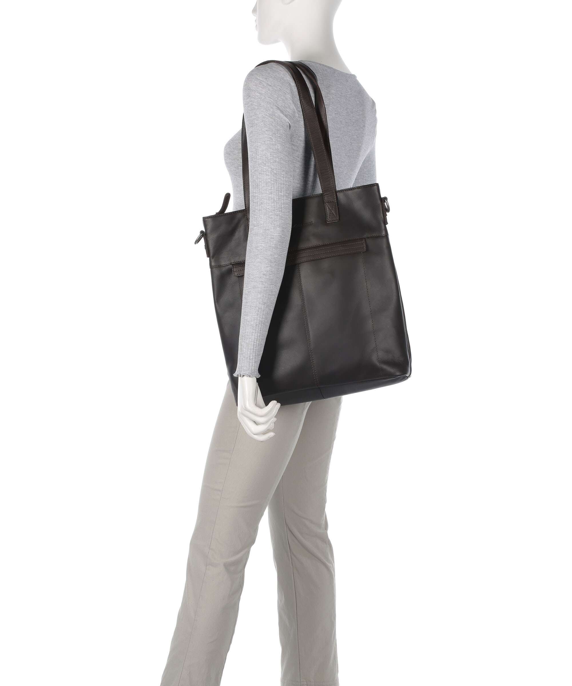 The Chesterfield Brand Cow Wax Pull Up Nunavik Tote bag brown