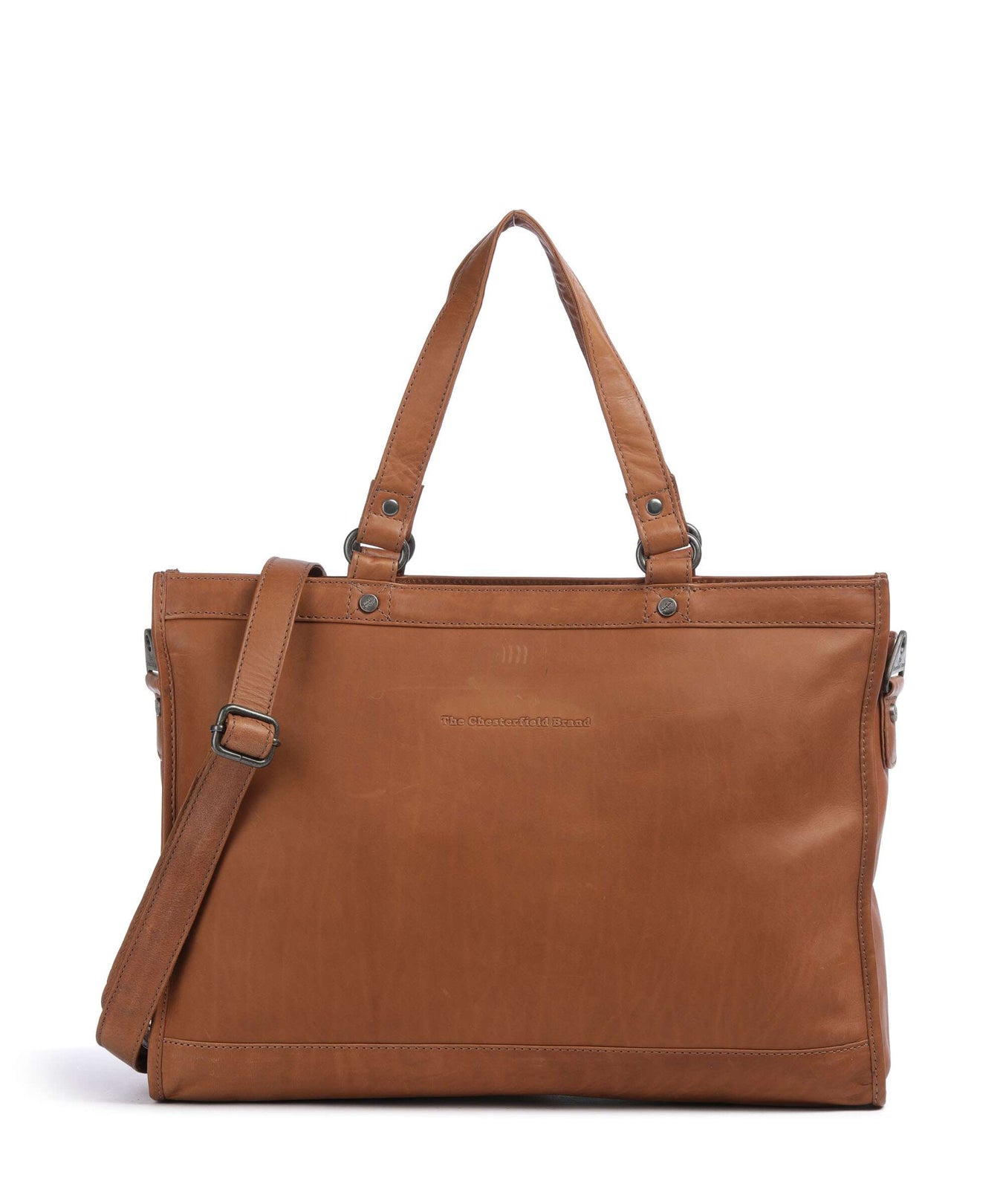 The Chesterfield Brand Cow Wax Pull Up Manly Tote bag cognac