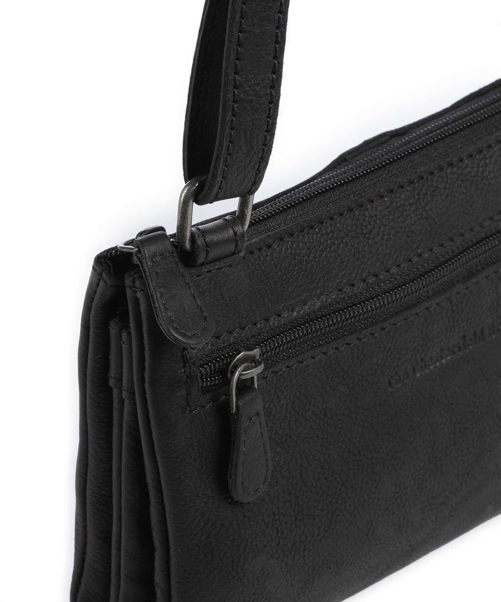 The Chesterfield Brand Washed Waxed Cow Osaka Crossbody bag black