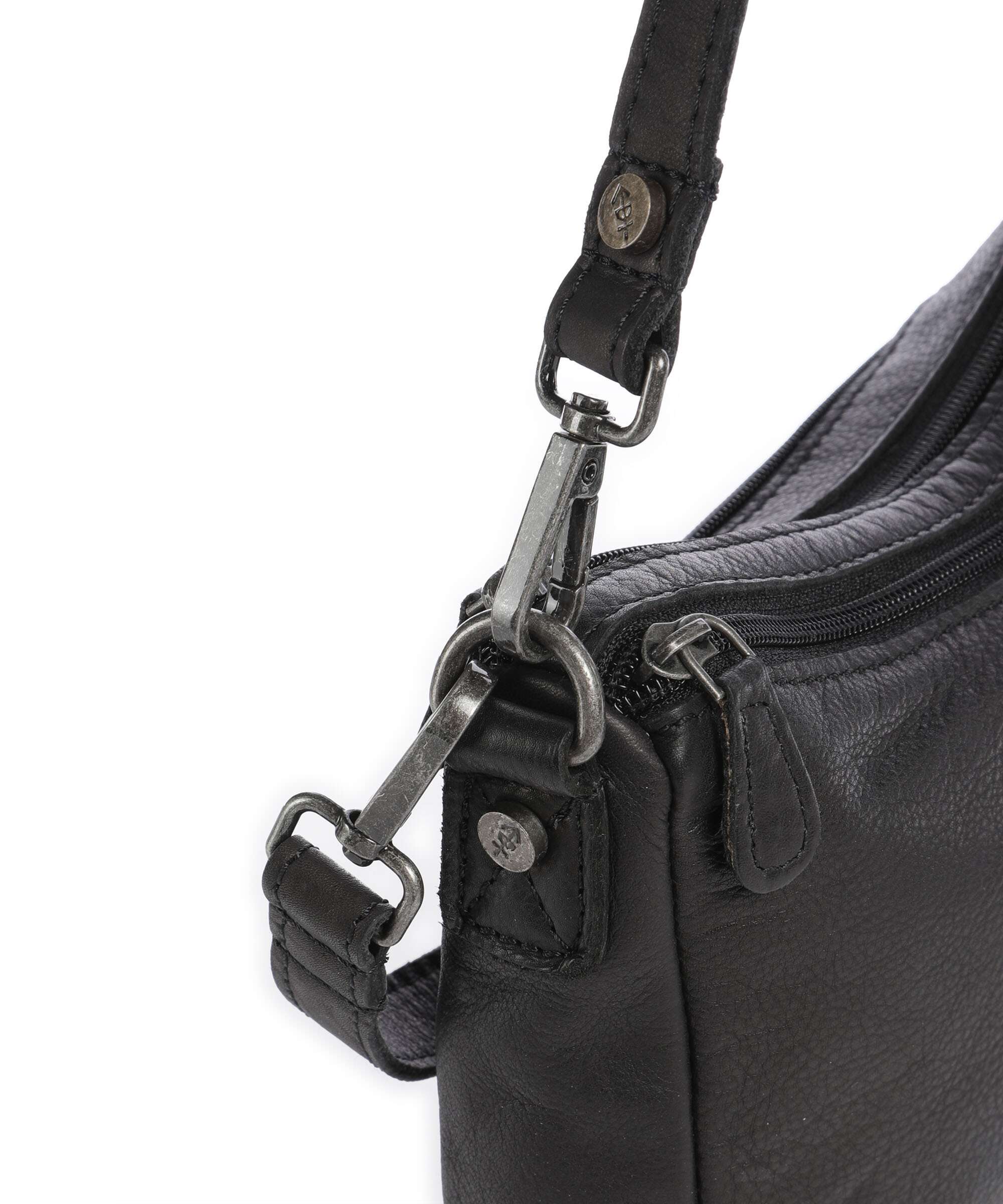 The Chesterfield Brand Washed Waxed Cow Irving Shoulder bag black