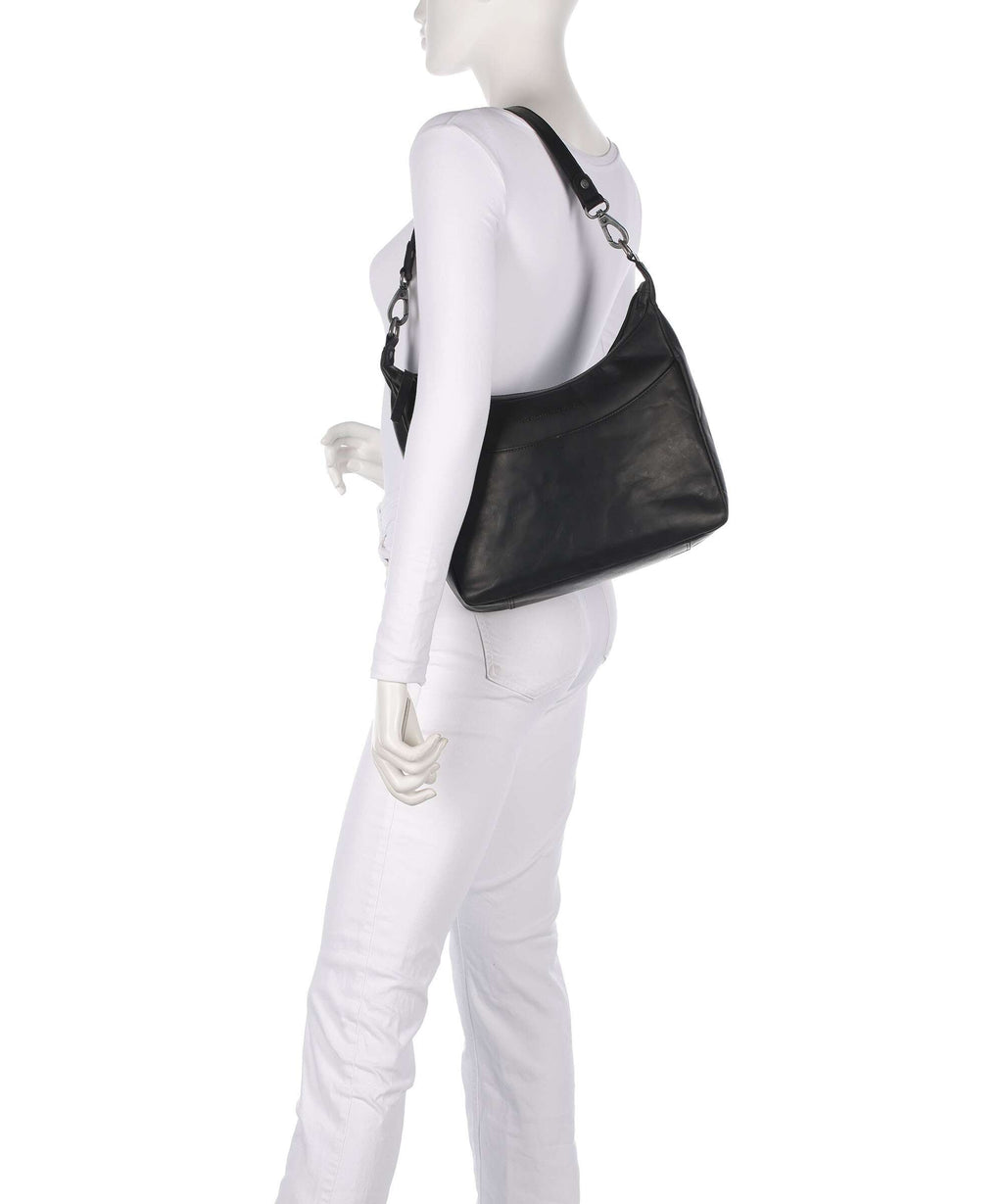 The Chesterfield Brand Wax Pull Up Cow Olvia Hobo bag black