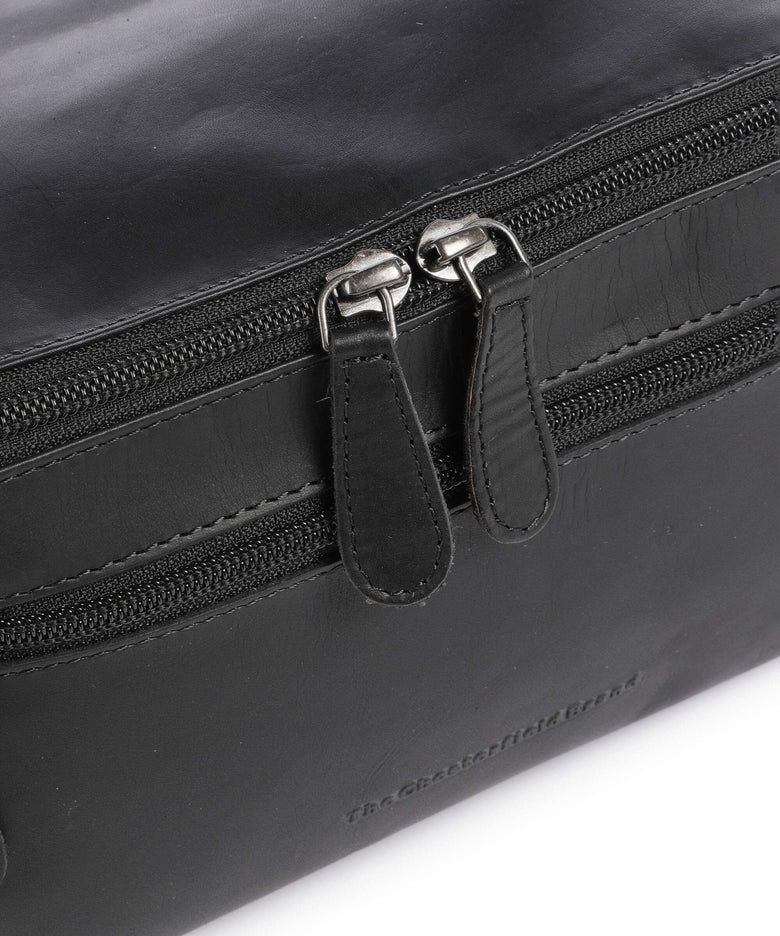 The Chesterfield Brand Wax Pull Up Cow Elmia Toiletry bag black