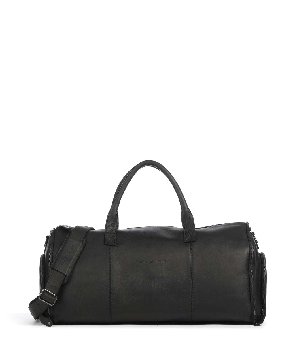 The Chesterfield Brand Wax Pull Up Cow Finlay Weekend bag black