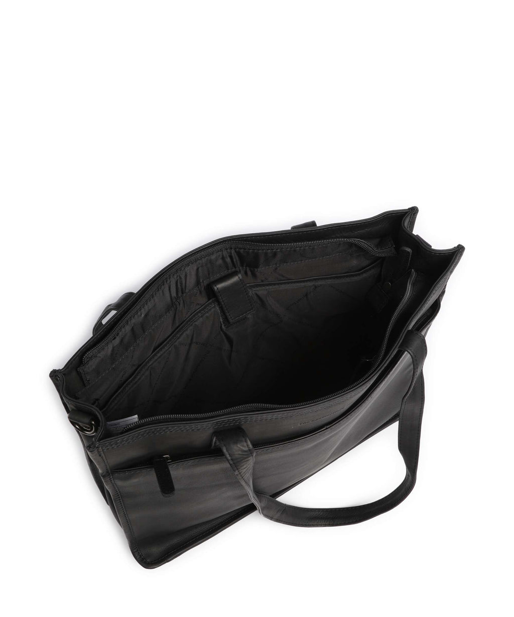 The Chesterfield Brand Wax Pull Up Cow Adana Tote bag black