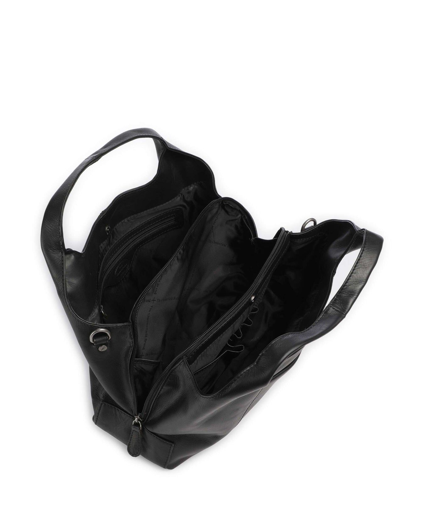 The Chesterfield Brand Wax Pull Up Cow Salina Handbag black