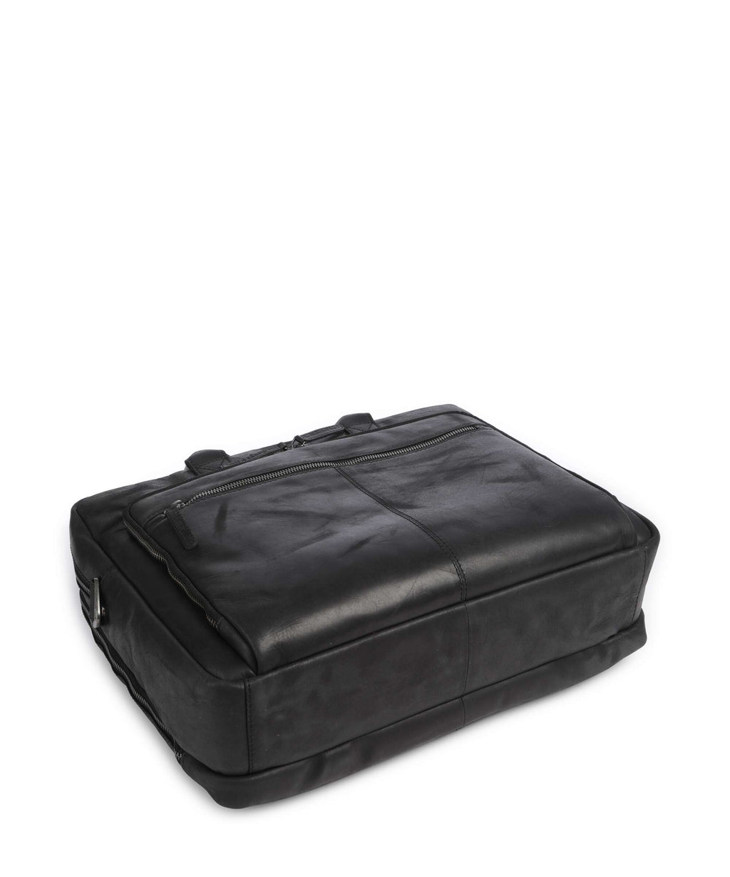 The Chesterfield Brand Wax Pull Up Cow Tacama Laptop bag black