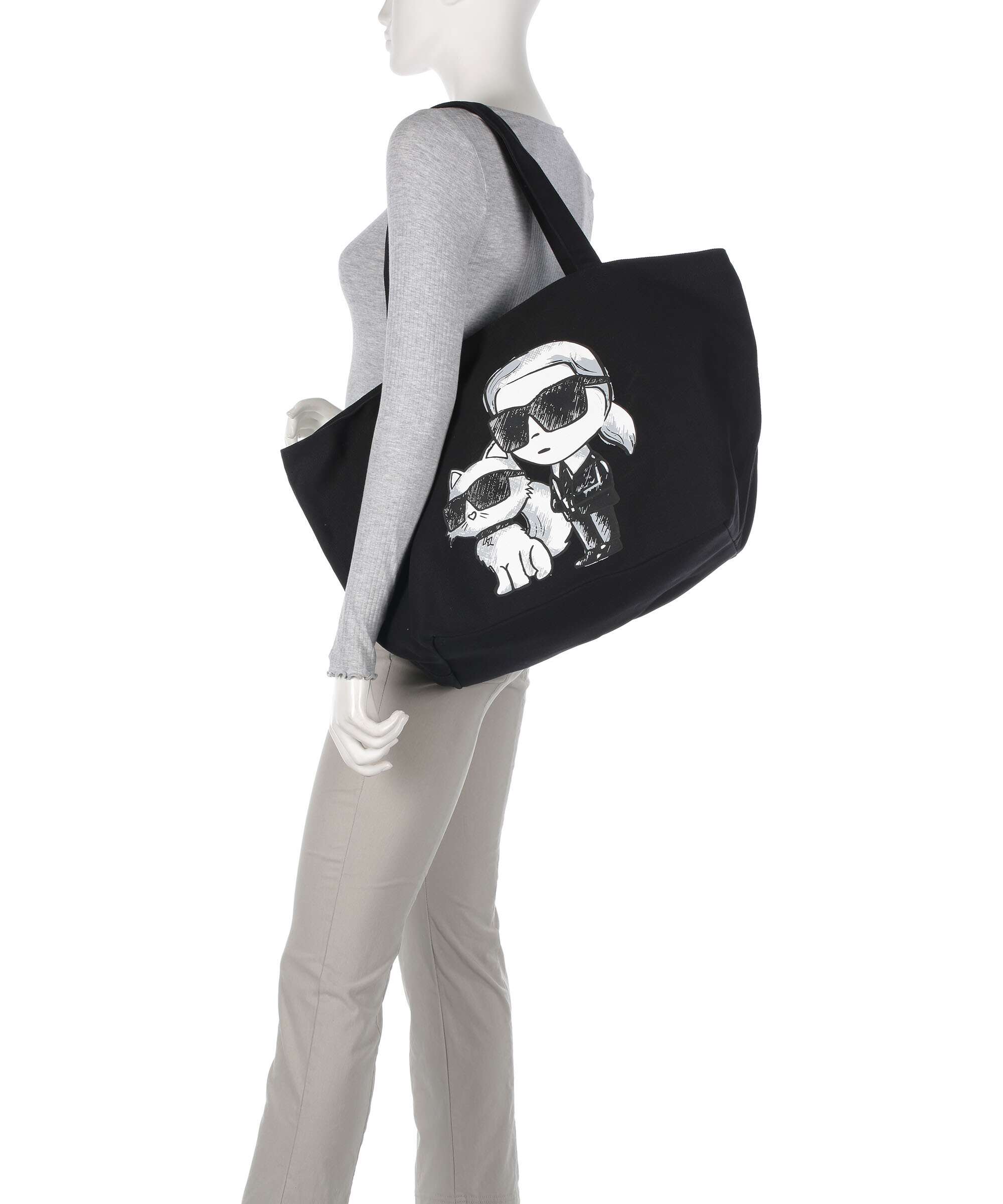 Karl Lagerfeld Ikon Tote bag black/white