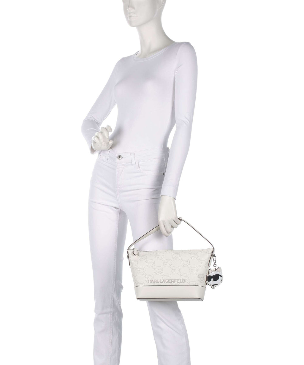 Karl Lagerfeld K/Ikonik Mono Hobo bag offwhite
