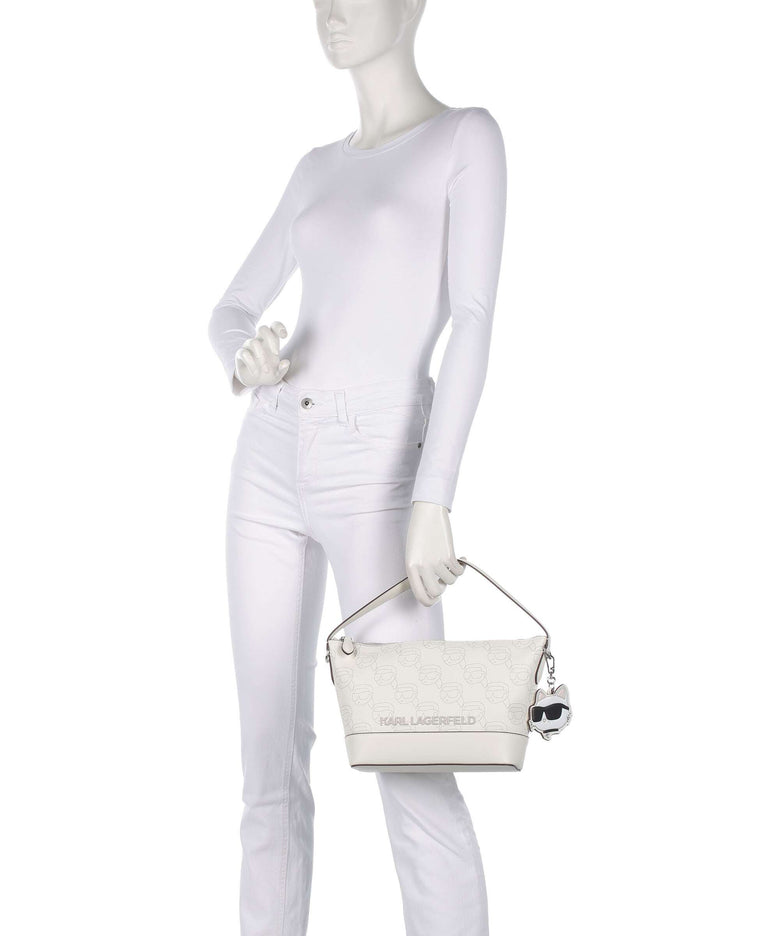 Karl Lagerfeld K/Ikonik Mono Hobo bag offwhite