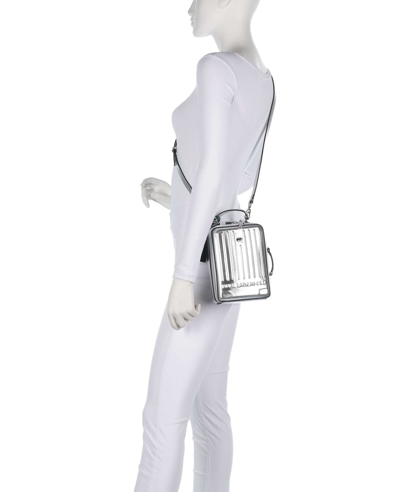 Karl Lagerfeld Ikon Suitcase Crossbody bag silver