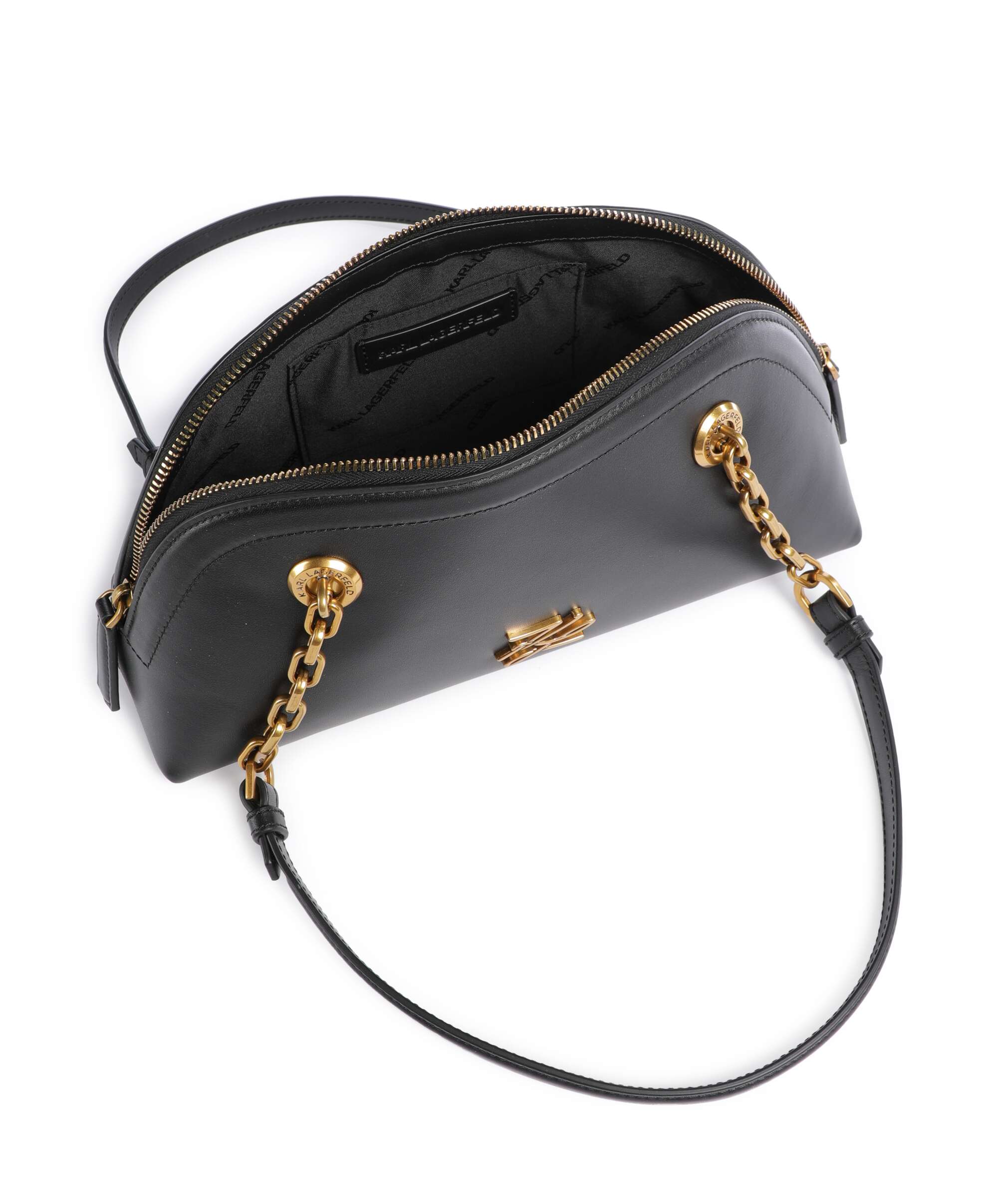 Karl Lagerfeld K/Autograph Bowling Small Shoulder bag black/gold