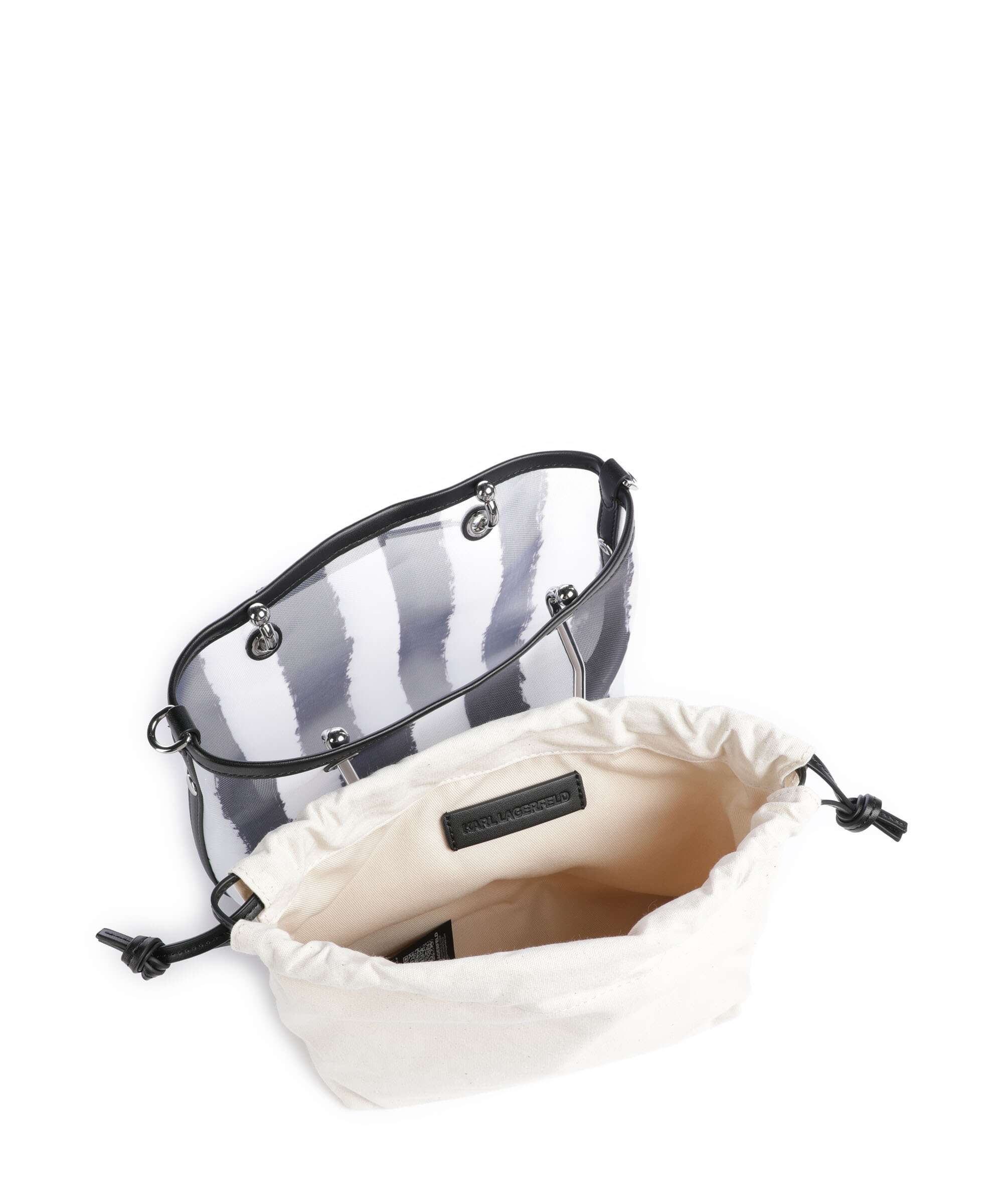 Karl Lagerfeld Ikon Small Handbag black stripes
